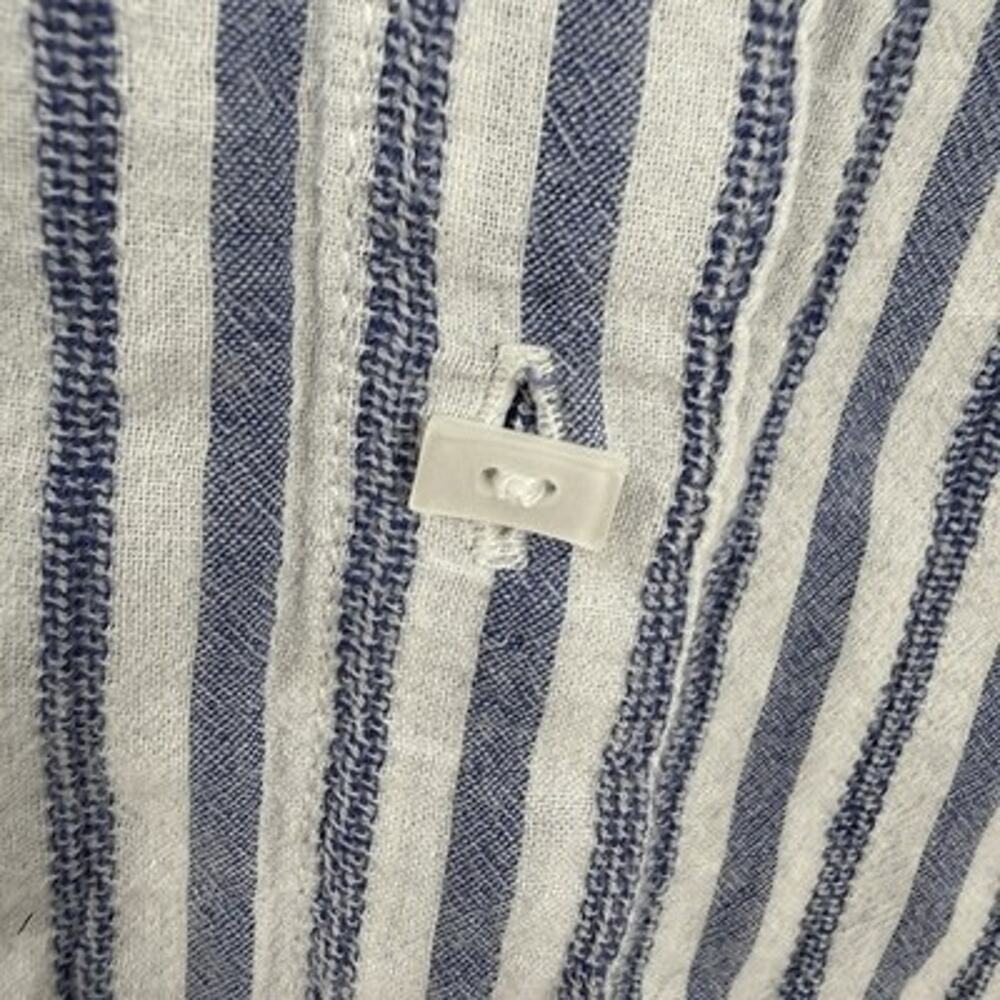 Habitat Clothes Textured Cotton Button Up Tunic XL Blue Striped Long Sleeve - Picture 5 of 12